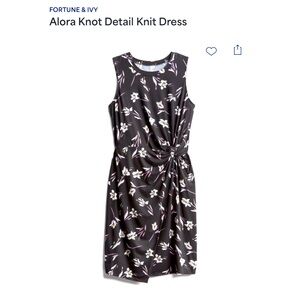 Fortune & Ivy Alora Knot Detail Floral Knit Dress - Size 2X. Perfect Condition!